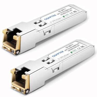 Imagem de QSFPTEK Módulo De Cobre 1.25G SFP RJ45, 10/100/1000Base-T Gigabit SFP Para Rj-45 Transceptor Mini-Gbic Ethernet Uf-RJ45-1G, Mikrotik, Supermicro Alcance 100M - Para Ubiquiti 2 Pacotes