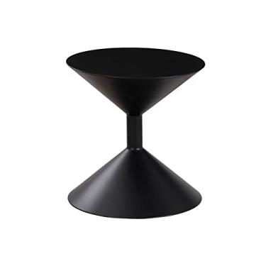 Imagem de Mesa lateral redonda mesa lateral para casa retro decorativa pequena mesa de centro sala de estar sofá canto vários quartos mesa de cabeceira 50cm mesa de canto criativa mesa de centro para sala de estar (cor: latão)