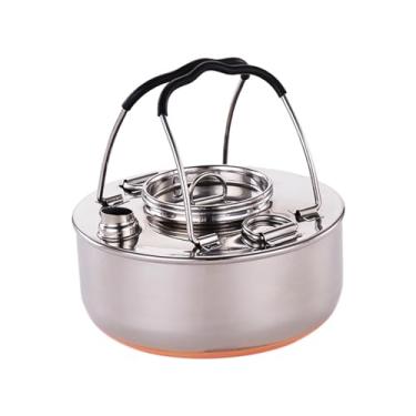 Imagem de Chaleira de acampamento chaleira de chá bule de chá fervente pote de água durável chaleira de água para mochila quintal caminhadas, 1.5L