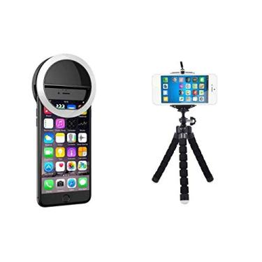 Imagem de Kit Youtuber Para Celular Smartphone com Flash Led Anel Recarregável + Mini Tripé flexível