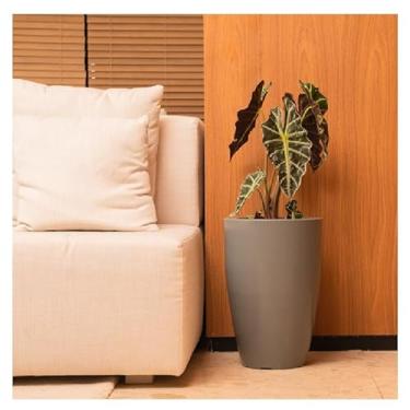 Imagem de VASO POLIETILENO CONE LISO REDONDO P/PLANTAS E JARDINS DECORATIVO (CINZA CLARO)
