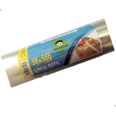 Imagem de Rolo Bobina Filme PVC 38 cm x 300 Metros Plástico Transparente Mandris