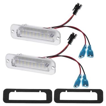 Imagem de Motoforti Luz de placa de licença LED, lâmpada de etiqueta de luz de placa de licença, para Mercedes-Benz G500 2013-2021, plástico, nº A4639060046/A4638200356, transparente, 2 peças