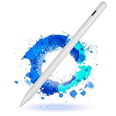 Imagem de Lápis para iPad de 10ª geração, caneta Stylus ativa para iPad Pro de 12,9 polegadas e 11 polegadas/iPad Air/iPad Mini Pencil com ponta POM fina de alta precisão branca