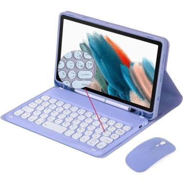 Imagem de Capa para Galaxy A9+ Plus de 11 polegadas (SM-X210/X216/X218), com teclado ABNT2 Bluetooth sem fio captado e magnético, suporte para S Pen, fólio (Roxo)