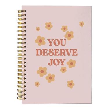 Imagem de VNWEK Caderno floral, cadernos inspiradores, cadernos rosa, diário floral, cadernos para mulheres e meninas, caderno espiral You Merve Joy 14 x 21 cm