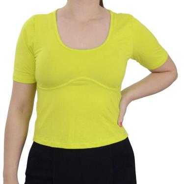 Imagem de Camiseta Feminina Olho Fatal MC Cropped Amarelo Sun - 6013-Feminino