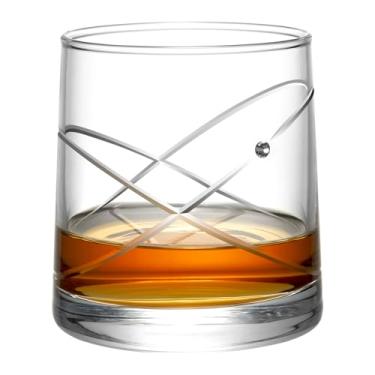 Imagem de Copos de uísque de cristal gravados para homens - copo de vidro com pedras de bourbon estiloso de 250 ml - Versátil para uísque, conhaque, vodka - presentes perfeitos de uísque para homens, irmãos,