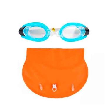 Imagem de Kit Natação Com óculos, Touca, Protetor Nasal E De Ouvido Cor:laranja