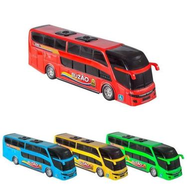 Imagem de Kit 4 ônibus buzão brinquedo 24cm presente de natal doação