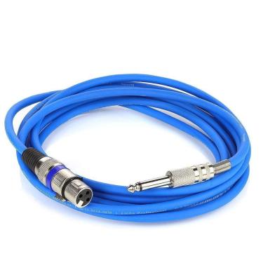 Imagem de Cabo De Microfone Xlr Femea Para P10 Mono - Azul - 45 Metros