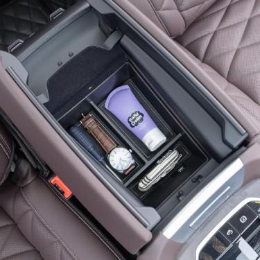 Imagem de JKCOVER Bandeja organizadora de console central compatível com BMW X5 G05 X7 G07 (2019-2024) e X6 G06 (2020 2021 2022 2023 2024) Acessórios Caixa de armazenamento secundário para apoio de braço,