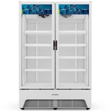 Imagem de Expositor De Bebidas Porta Dupla Vbm3al Metalfrio Expositor 1257 Litros Branco 220v