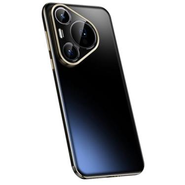 Imagem de LTLMYDAM Capa à prova de choque para Huawei Pura 70 Ultra/70 Pro/70 Pro+/70, capa lisa de policarbonato fosco, leve, capa de proteção de lente completa, preta, 70