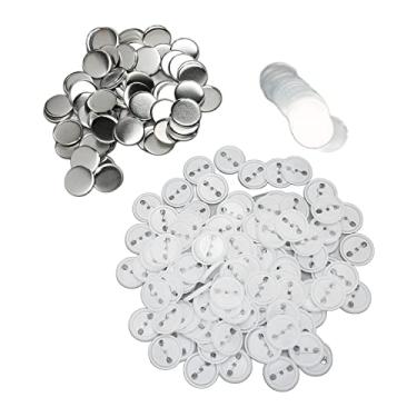 Imagem de 100 Peças Ajustadas do Botão Traseiro do Pino, Base Plástica do Folha de Flandres Botão Amplamente Utilizado à Prova de Ferrugem que Faz Fontes para o Ofício do crachá (50MM)