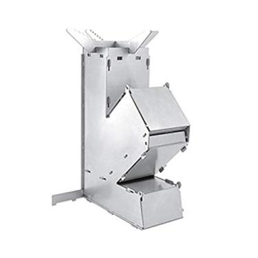 Imagem de Fogão a Lenha de Aço Inoxidável Ao Ar Livre Com Design de chaminé para Caminhadas, Mochila, Pesca e Atividades Ao Ar Livre