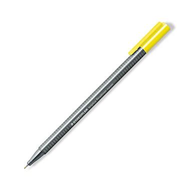Imagem de STAEDTLER Caneta Ponta Fina Triplus Fineliner 0.3mm 1 Unidade Amarelo Neon - 334-101 - Corpo Ergonômico Triangular – Ideal para Escrita e Bullet Journal