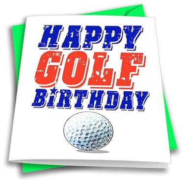 Imagem de Play Strong Cartão de aniversário de golfe 1 pacote (5 x 7) cartões de aniversário esportivos super star ilustrados - incrível para golfistas, treinadores e fãs aniversários, presentes e festas!