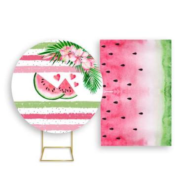 Imagem de Painel De Festa Redondo 1,50x1,50 + Painel Vertical 1,50x2,20 - Fruta 
