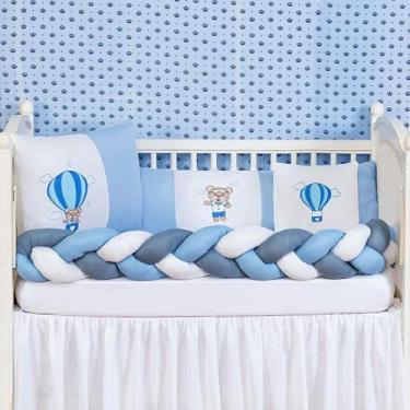 Imagem de Kit Jogo De Berço Balão Menino 6 Peças ul Preço Baixo - Brucebaby Bord