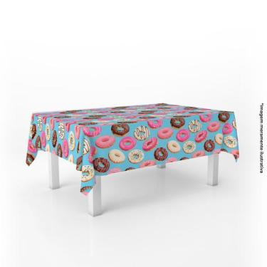 Imagem de Toalha de Mesa Retangular Rosquinhas 220x150cm - PRESENTE-BRINDE, Azul