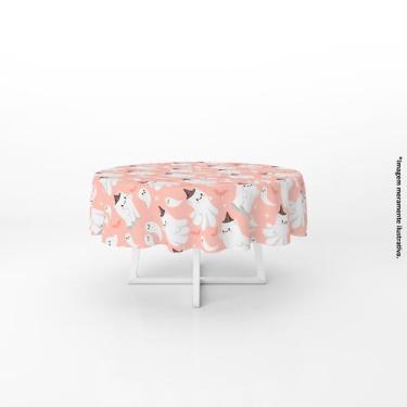 Imagem de Toalha de Mesa Redonda Halloween Fantasminhas 140x140cm - PRESENTE-BRI