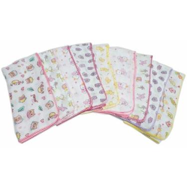 Imagem de 5 Fralda De Pano Estampada Grande Com Crochê - Dugu, Feminino