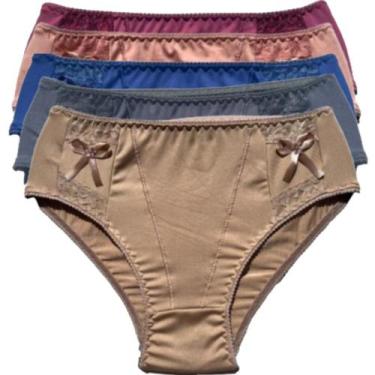 Imagem de Kit Calcinha Feminina 5 Unidades Senhora Lingerie Microfibra Calçola L