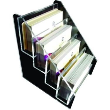 Imagem de Porta Cartão De Visita C/ 4 Divisórias Estilo Escadinha - Rick Acrilic