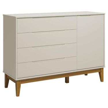 Imagem de Cômoda com Porta Classic Elfe Areia Acetinado Amadeirado - Reller