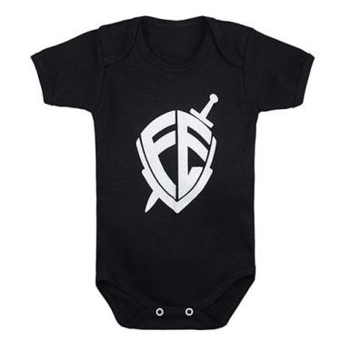 Imagem de Body curto preto fé escudo para bebê - Era Uma Vez, 9-12M