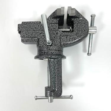 Imagem de BUYSK Torno de bancada de ferro fundido, torno de mesa de base giratória de 360°, torno de fixação portátil para bancada de trabalho artesanato DIY (largura da mandíbula 5 cm)