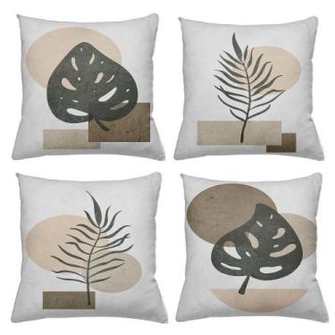 Imagem de Kit 4 Almofadas Decorativas Cheias 40x40cm White Island - Deluzz