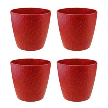 Imagem de 4 un Vaso plantas colmeia decorativo flores G VERMELHO - EVO
