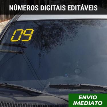 Imagem de 10 Pares de Adesivos - Ano de Fabricação de Carro - Amarelo - Pequeno 