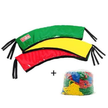 Imagem de Kit 1 Protetor De Molas + 1 Rede Lateral Cama Elástica 3,10m - marujão