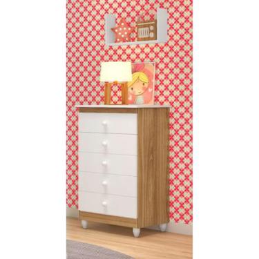 Imagem de Cômoda Infantil Vitória Com 5 Gavetas Para Quarto Bebê   - Peternella,