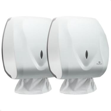 Imagem de Kit 2 Porta Papel Toalha Premisse Branco Dispenser Banheiro