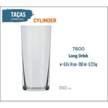 Imagem de 24 Copos Cylinder 320ml - Tubo Long Drink Coquetel - Nadir Figueiredo