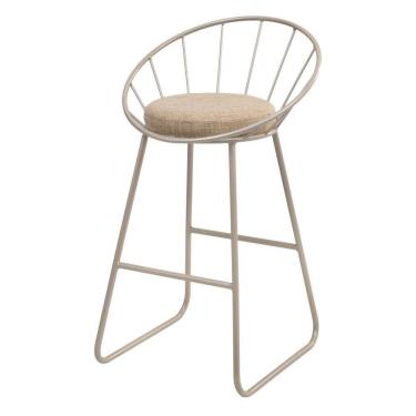 Imagem de Banco Médio Cozinha Barzinho Metal Sunset Champanhe/ Areia