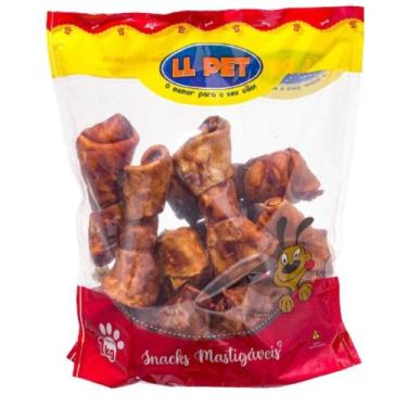 Imagem de Mordedor petisco snack osso nó para cães ll pet pacote 1kg
