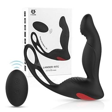 Imagem de Plug Anal Massageador Próstata Anel Peniano e Testiculo Langer-RTC S-Hande 13,2CM X 2,5CM Controle Remoto Recarregável