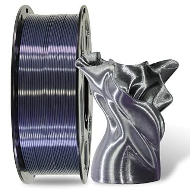 Imagem de MIKA3D Filamento de Impressão 3D Pla de Seda Preto Brilhante, Material de Impressão 3D de 1 Kg 2,2 Lbs com Precisão de Alto Diâmetro de 1,75 Mm, Pla de Seda Bem Enrolado, Amplo Suporte para Impressora