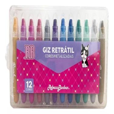 Imagem de Giz Retrátil Metalizado 12 Cores Rebecca Bonbon RB1101