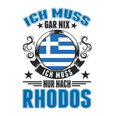 Imagem de Rhodos Notizbuch: Ich muss gar nix Ich muss nur nach Rhodos/Griechenland Urlaub Rhodos Kreta Reise / 6x9 Zoll / 120 linierte Seiten