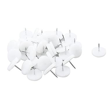 Imagem de Antrader Pacote com 100 protetores de piso para cadeira de mesa de móveis, pés de sofá, perna, deslizante, para pés, 1" x 0.87"(Max.D*H), 1" Dia. White 40pcs