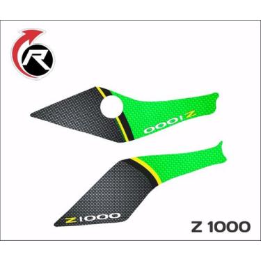 Imagem de 1 Par Protetor De Pedaleira Kawasaki Z1000 Verde Preto Fibra - Resitan