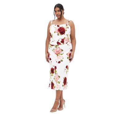Imagem de City Chic Saia marfim com estampa Cherie Plus Size, Dolce Ivory, 46