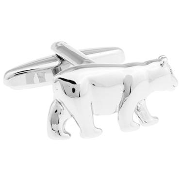 Imagem de Abotoaduras prateadas Broker Walk Bear Cuff Links