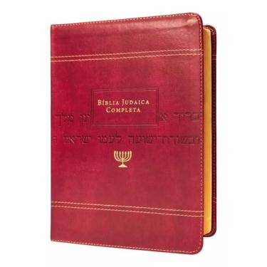 Imagem de Bíblia judaica completa  capa de luxo vinho  traduzida por david h ste